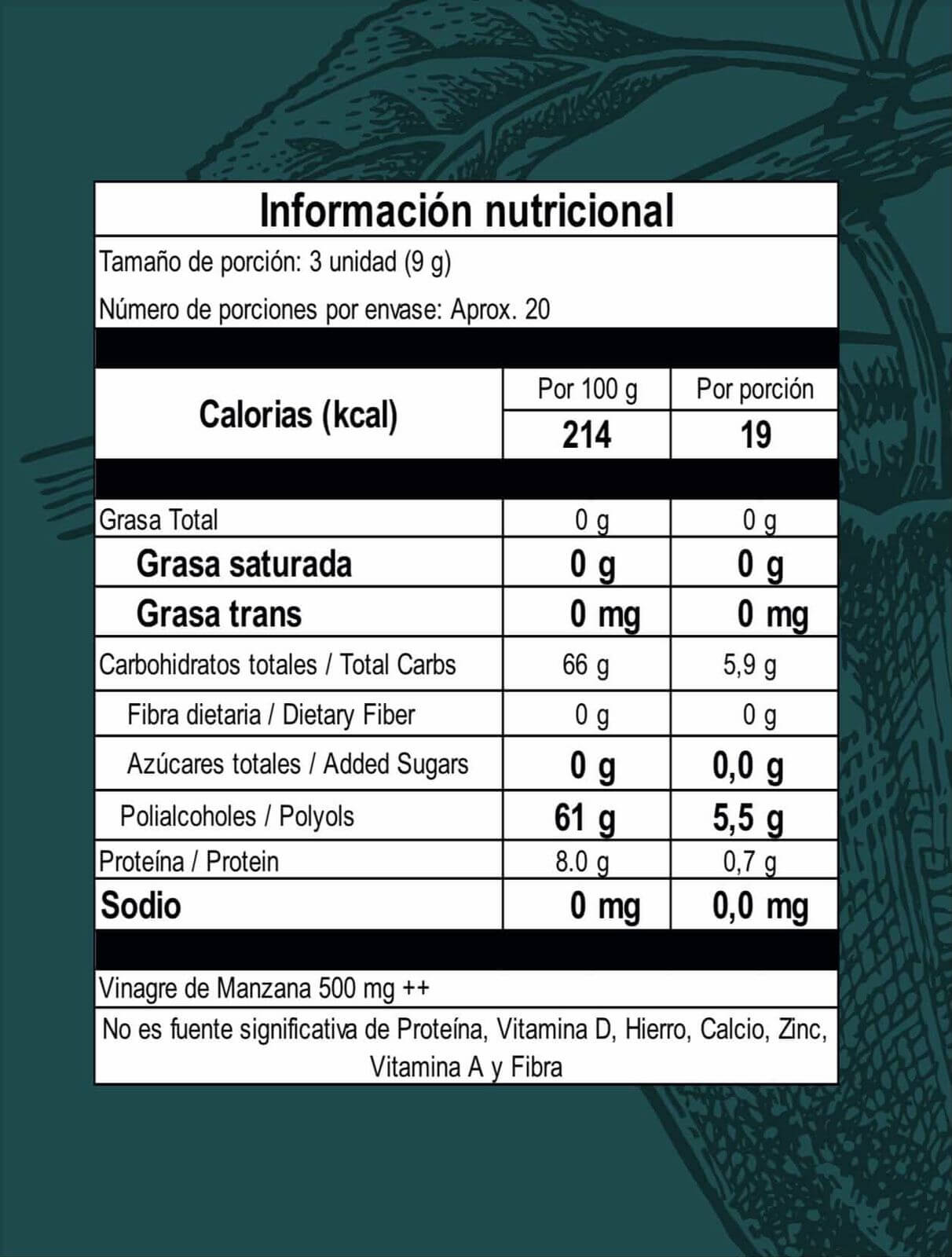 Orgum – Gomitas sin azúcar añadida con vinagre de manzana (60 unidades)